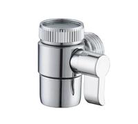 Válvula Desviadora de Ducha Plata, 1 Entrada 2 Salidas, de Cobre | Montaje para Cabezal de Mano y Grifo, un Mando para Controlar el Agua, Acabado Chapado