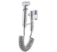 Válvula desviadora de latón de 1 entrada y 2 salidas para inodoro y lavandería, grifo de control de flujo dual ajustable, adaptador de tubo resistente para baño de 7.87 pulgadas (galvanoplastia)
