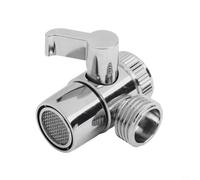 Válvula desviadora de latón de 3 vías con adaptador de grifo para divisor de fregadero, conector de fontanería de baño y cocina, acabado cromado