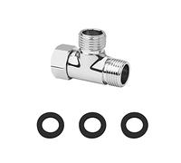 Válvula desviadora de latón G1/2 pulgadas 3 vías adaptador, en forma de T universal sistema de ducha pieza de repuesto de componentes válvula, cromado