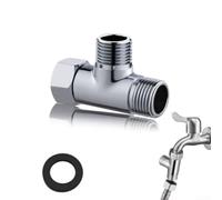 Válvula desviadora de pieza T,Junta de tubería de agua en forma de T de latón,Válvula desviadora de 3 vías G1/2 para manguera de ducha,Accesorios de baño de cocina 6 arandelas