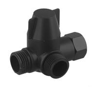 Válvula desviadora de salida G1/2 de 3 vías para manguera de ducha y grifo, divisor ABS que ahorra espacio para muebles de baño (negro)
