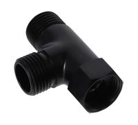 VáLvula Desviadora Ducha Válvula desviadora de brazo de ducha de latón macizo, 3 vías, G1/2", conector adaptador de manguera en forma de T, color negro mate