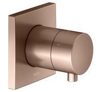 Válvula desviadora empotrada KEUCO IXMO para 3 consumidores con maneta confort, con cierre, roseta cuadrada, 59549291002, Color: rojo oro cepillado