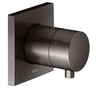 Válvula desviadora empotrada KEUCO IXMO para 3 consumidores con maneta confort, con cierre, roseta cuadrada, 59549351002, Color: Negro titanio cepillado