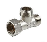 Válvula desviadora IPS T de cobre G1/2 para inodoro para baño, bidé, rociador y sistemas de ducha con puertos de rosca triples para entrada de agua y salidas dobles