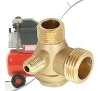 Válvula directa de compresor de aire dorado de 3 puertos con tubo de rosca macho G3/8 G1/8, ajuste de latón duradero para comprobar el compresor de aire conecta el tanque de presión G1/2 Plus