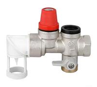 Válvula DN20 de latón para calentadores de agua que proporciona liberación automática de presión por encima de 7 bar y flujo unidireccional para una protección fiable del sistema (conexión en vivo)