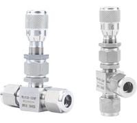 Válvula dosificadora reguladora de válvula de aguja 304 de acero inoxidable de 3-12 mm - Válvula de globo for agua, 1 unidad(3/8In Straight)