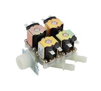 Válvula electromagnética de plástico, DN20, 1 entrada, 4 salidas, 12 V CC, G3/4", normalmente cerrada, con solenoide de entrada eléctrica for drenaje de agua.