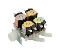 Válvula electromagnética de plástico, normalmente cerrada, de 12 V/24 V/220 V CC, G3/4", 1 entrada y 4 salidas, solenoide de entrada de agua eléctrica.(AC110V)