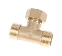 Válvula en T de cobre G1/2 pulgadas, desviador de accesorio de bidé para grifo de fregadero de inodoro, piezas de repuesto plateadas (dorado)