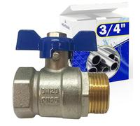 Válvula Esfera Macho Hembra 3/4" de Latón con Juntas de PTFE Maneta Tipo Mariposa - Garantía de 10 Años - MONTERAL