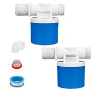 Válvula flotante automática de control de nivel de agua, para tanque de agua, válvula de cierre de plástico de 1/2 3/4 de 1 pulgada, para canales de ganado, piscinas, sistemas de riego (E)