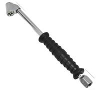 Válvula infladora de neumáticos de codo de metal de conexión rápida para bicicletas, ajuste de latón con rosca interna para válvulas Presta para Dunlop portátil, 56 g, plateado (B)