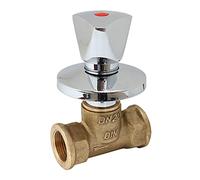 Válvula instalación bajo revoque 3/4"IG x 3/4"IG con Rosetón y Cubierta de canal