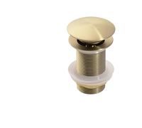 Valvula Lavabo Tapón emergente for fregadero de baño, desagüe en oro cepillado, negro mate, blanco, oro rosa, dorado, accesorios for lavabo cromados (Color : Brushed gold no hole)