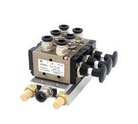 Válvula manual 4L210-08 4R210-08 de 2 vías y 5 posiciones, interruptor neumático de empuje y tracción for válvula direccional, colector de válvulas combinadas, 1 unidad(8mm in 6mm Out,4 Stations)