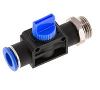 Válvula manual de cierre de 3/2 vías 10 mm - R1/2'' Plástico/Latón Ventilación por el lado de la rosca