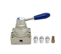 Válvula manual neumática de palanca giratoria de 4/3 vías con control de flujo manual de 3 posiciones 4HV21006 4HV210-08 4/3 4/2(4HV21008,With 12mm fitting)