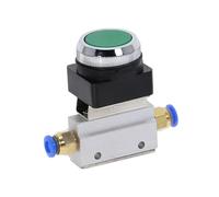 Válvula mecánica de 1/8", 2 posiciones, 3 vías, verde, pulsador plano, momentáneo, MOV-321PP(8MM)