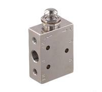 Válvula mecánica de botón, aire neumático 2 posiciones 3/5 maneras mecánicas latón 4 tipos para el sistema de control industrial