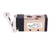 Válvula mecánica de palanca de rodillo de válvula de inversión neumática MV-09 de 1/4 pulgadas, 2 posiciones, 5 vías LiMePng
