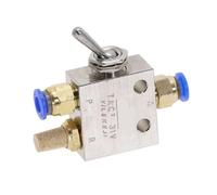 Válvula mecánica TAC2-31V 1/8 "PT rosca 2 posiciones palanca de palanca de 3 vías válvula de conmutación neumática de aire con accesorios LiMePng(6MM)