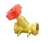 Válvula medidora de flujo de equilibrio de doble regulación de latón de 1-1/4 pulgadas, válvulas de equilibrio de circuito de Control Digital Manual