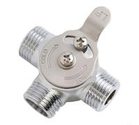 Válvula mezcladora de agua de latón de 3/8 pulgadas mezclador manual caliente y frío para cocina baño lavabo juego completo plata (1/2)