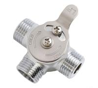 Válvula mezcladora de agua manual de latón para agua caliente y fría, control de temperatura ajustable, conexión de 3/8" y 1/2", kit completo de instalación para cocina y baño (1/2)