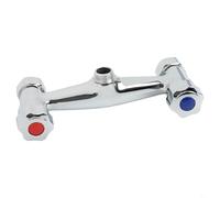 Válvula mezcladora de ducha de doble palanca de latón con acabado cromado, grifo de doble control de frío y calor montado en la pared para baño, interfaz G1/2, espacio entre agujeros de 150 mm (A)