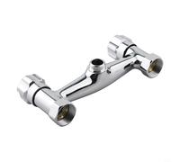 Válvula mezcladora de ducha de latón grifo de baño de doble mango cromado juego de grifo de baño mezclador de agua fría y caliente de 150 mm de espacio entre agujeros montado en la pared con salida G1