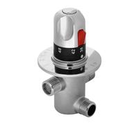 Válvula mezcladora G1 / 2 pulgadas para baño válvula angular para ducha de mano, termostática, plateada, altura del producto: 13 cm 20-60 ℃