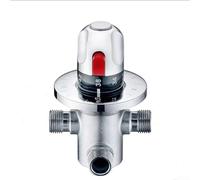 Válvula mezcladora termostática ajustable núcleo de válvula de latón integrado red de filtro fácil de usar control de temperatura para lavabo de baño 15 x 10 x 9 cm, color plateado compatible con Var