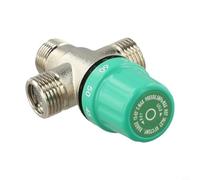 Válvula mezcladora termostática de cobre de 1/2 pulgada con filtro, ajusta el agua entre 20-65 °C al instante para un baño seguro y un uso eficiente en la cocina, antiquemaduras (B)