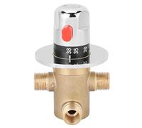 Válvula mezcladora termostática de latón de 3 vías G1 / 2 pulgadas |Control de temperatura para ducha/baño/cocina para proteger contra quemaduras |Mezclador de agua ajustable de