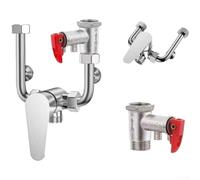 Válvula mezcladora termostática de latón U-Design Anti-Escald(alto tráfico) | Diseño en forma de U, construcción de aleación de cobre, mezcla fría caliente, montado en la pared, tamaño compacto de 14 cm
