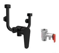 Válvula mezcladora termostática de latón U-Design Anti-Scald(negro) | Diseño en forma de U, construcción de aleación de cobre, mezcla fría caliente, montado en la pared, tamaño compacto de 14 cm