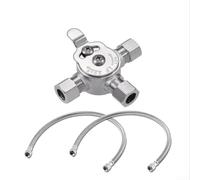 Válvula mezcladora termostática manual de 3 8 pulgadas, control de temperatura de agua fría caliente, tornillo de bloqueo ajustable, diseño compacto con 2 conectores de grifo para baño, cocina, pecado