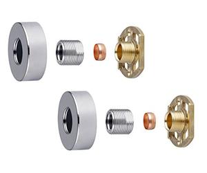 Válvula mezcladora termostática para barra de ducha de 3/4 pulgadas, cuadrada o redonda, de latón, kit de fijación de ajuste rápido y fácil (redondo)