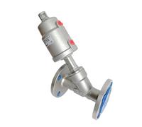 Válvula neumática de asiento angular con brida de acero inoxidable DN15, válvulas neumáticas normalmente cerradas(CLOSED-SINGLE ACTING)