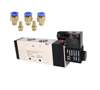 Válvula neumática electroválvula eléctrica 4v410-15 Control aire gas magnético 5 vías 2 posiciones CC 12 V 24 V CA 110 V 220 V Bobina Volt(12mm Fittings,AC110V)