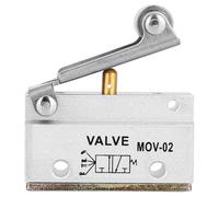 Válvula Neumática Mecánica con Palanca y Rodillo MOV-02 G1/8, Válvula de Control de Flujo Industrial 0-0.8MPa, Accionamiento Manual por Rodillo, Componente para Sistemas Neumáticos