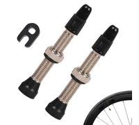 Válvula para Tubeless para Bicicleta, Set de 2, Negro, 45 mm, Compatible con Ruedas de 26”, 27.5” y 29”, Incluye Válvulas de Latón Duraderas y Universales