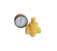 Válvula reductora de agua ajustable de latón, regulador de presión de hilo femenino grueso con manómetro, 1/2 ", 3/4", 1 ", 2", 1 Uds.(1/2",Valve Without Gauge)