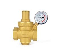 Válvula reductora de agua ajustable DN20, rosca hembra de 3/4", válvula reguladora de presión de latón con manómetro.(Valve with Gauge)