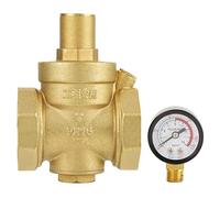 Válvula reductora de presión, BSP DN50 Válvula reductora de presión de agua de latón de 2 pulgadas, 2 '' Regulador de presión regulable de agua Rosca de la válvula con medidor de indicador 1.6MPa