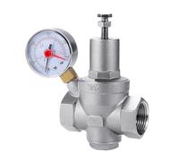 Válvula reductora de presión de agua de acero inoxidable 304 con manómetro DN15-DN50 regulador/reductor de presión de agua(DN25)