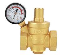 VáLvula Reductora De PresióN, DN25 VáLvula Reductora De PresióN De Agua De LatóN De 1 Pulgada 1'' Regulador De PresióN Regulador De PresióN Rosca De La VáLvula Con Medidor De Medidor Válvula manual